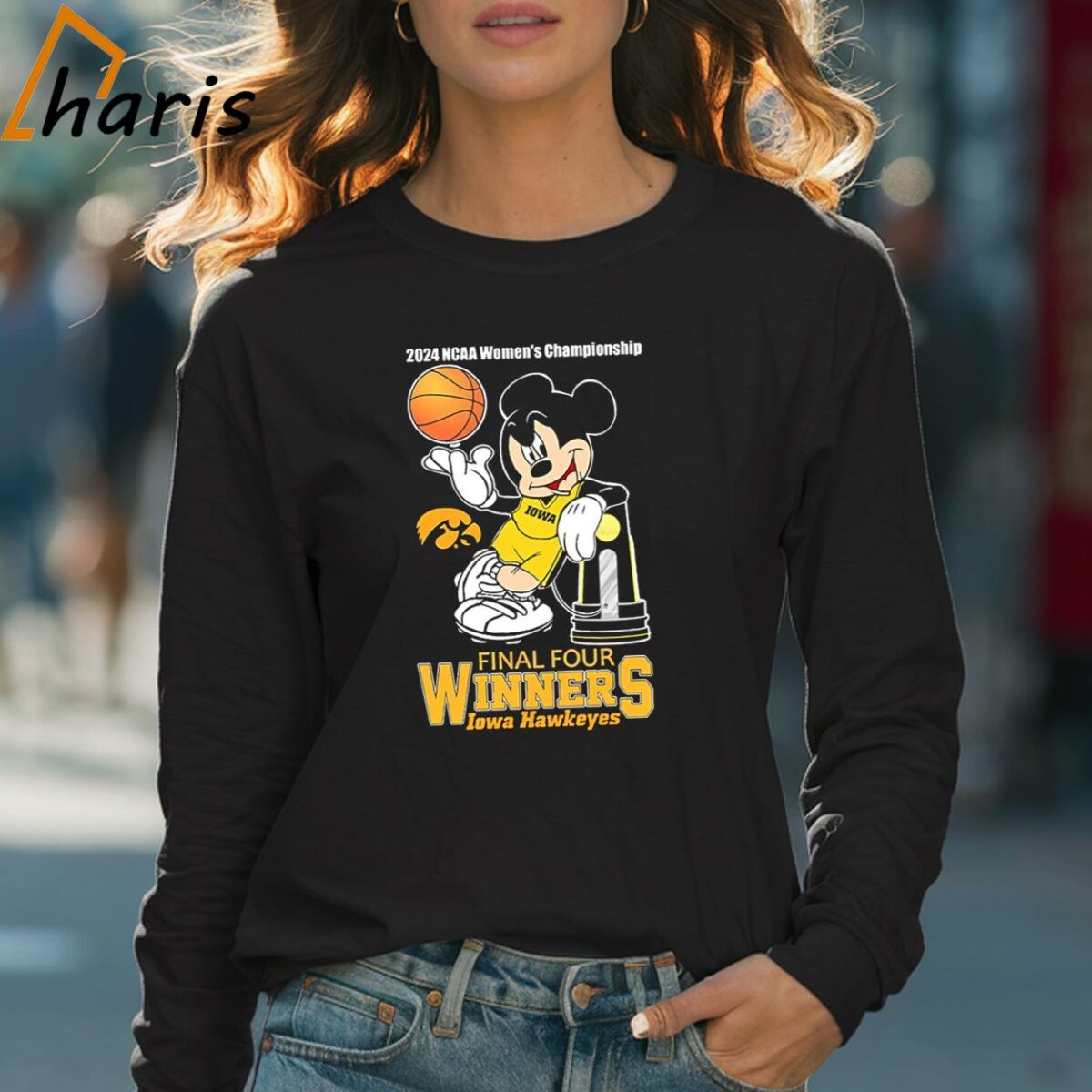 Mickey Mouse Iowa Hawkeyes 2024 NCAA Womens Final Four Winners Shirt 4 Long sleeve shirt