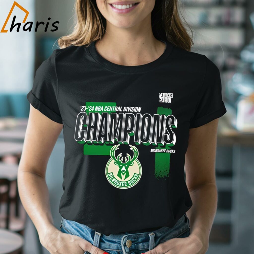 Milwaukee Bucks 2024 Central Division Champions Locker Room T-shirt