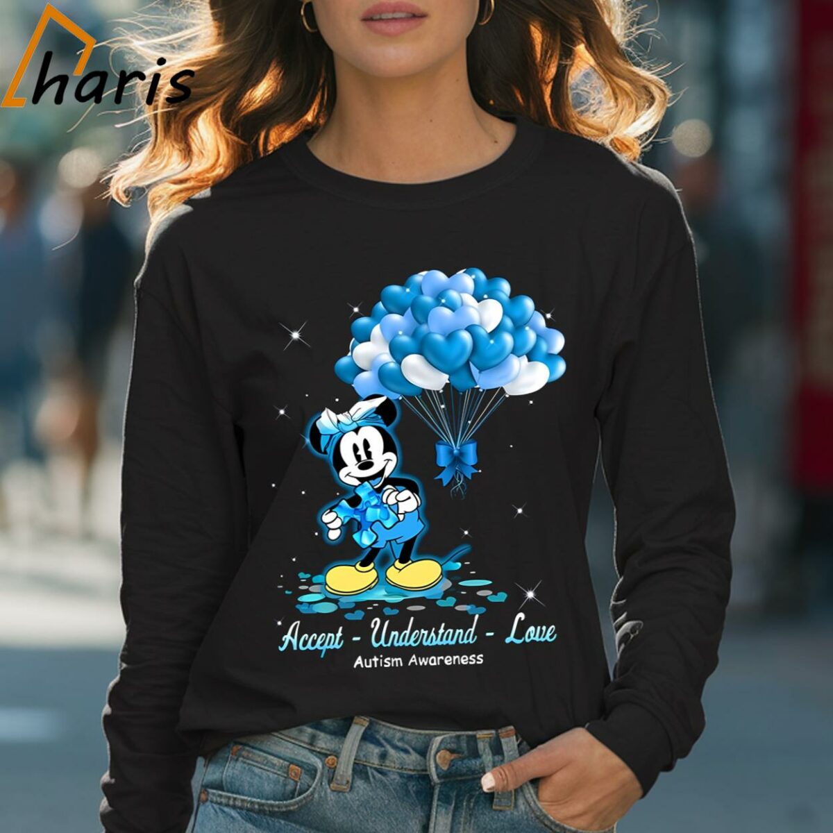 Minnie Mouse Accept Understand Love Autism Awareness Shirt 4 Long sleeve shirt