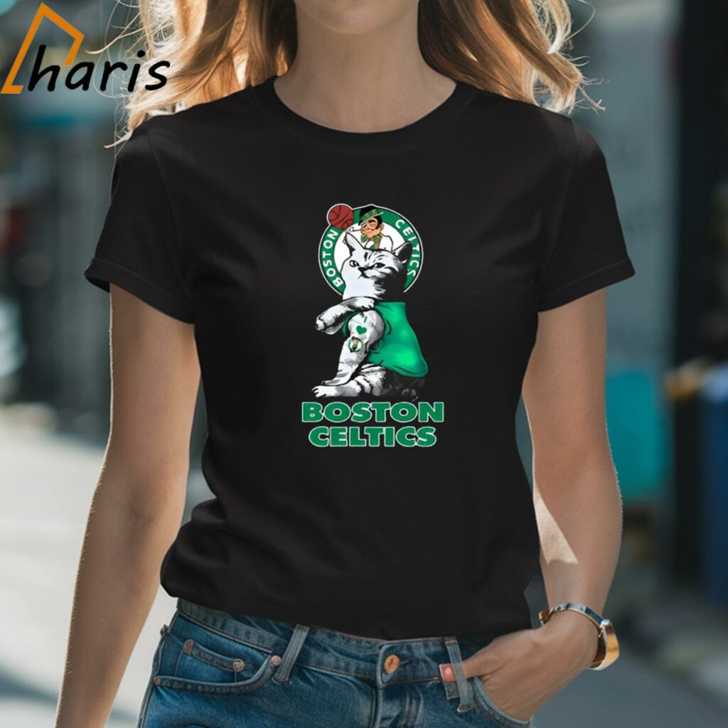 NBA Basketball My Cat Loves Boston Celtics T-Shirt