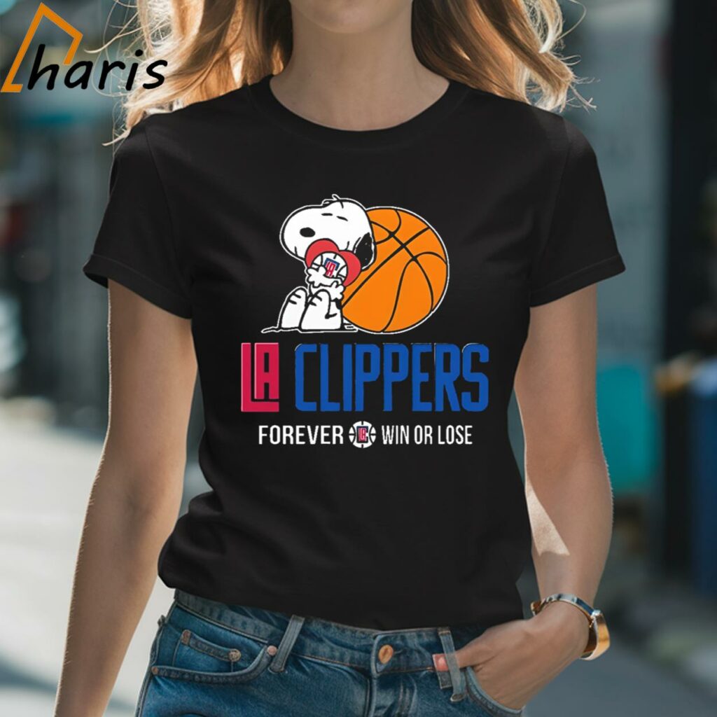 NBA Snoopy Forever Win Or Lose Basketball Los Angeles Clippers T-shirt