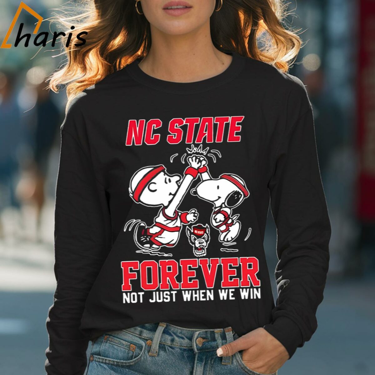 NC State Wolfpack Snoopy High Five Charlie Brown Shirt 4 Long sleeve shirt