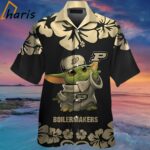 NCAA Purdue Boilermakers Baby Yoda Gold Black Star War Hawaiian Shirt 1 1