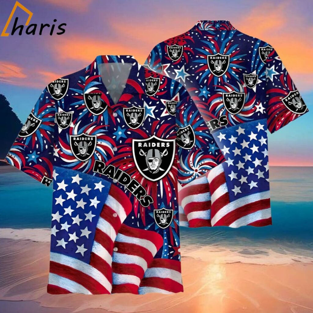 NFL Las Vegas Raiders Memorial Firework Hawaiian Shirt