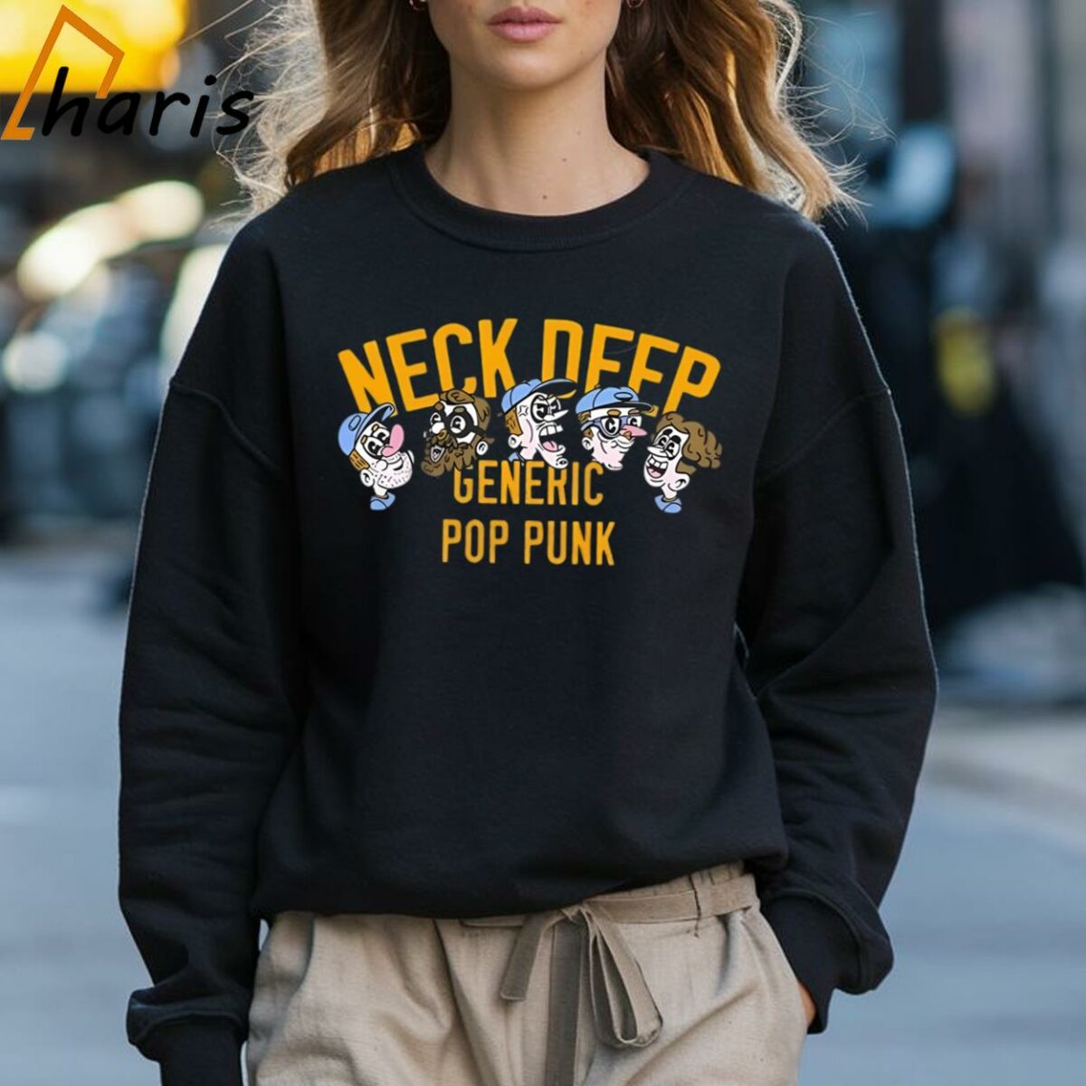Neck Deep Generic Pop Punk Cartoon Faces T shirt 3 Sweatshirt