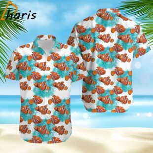 Orange Clown Fish Print Disney Hawaiian Shirt