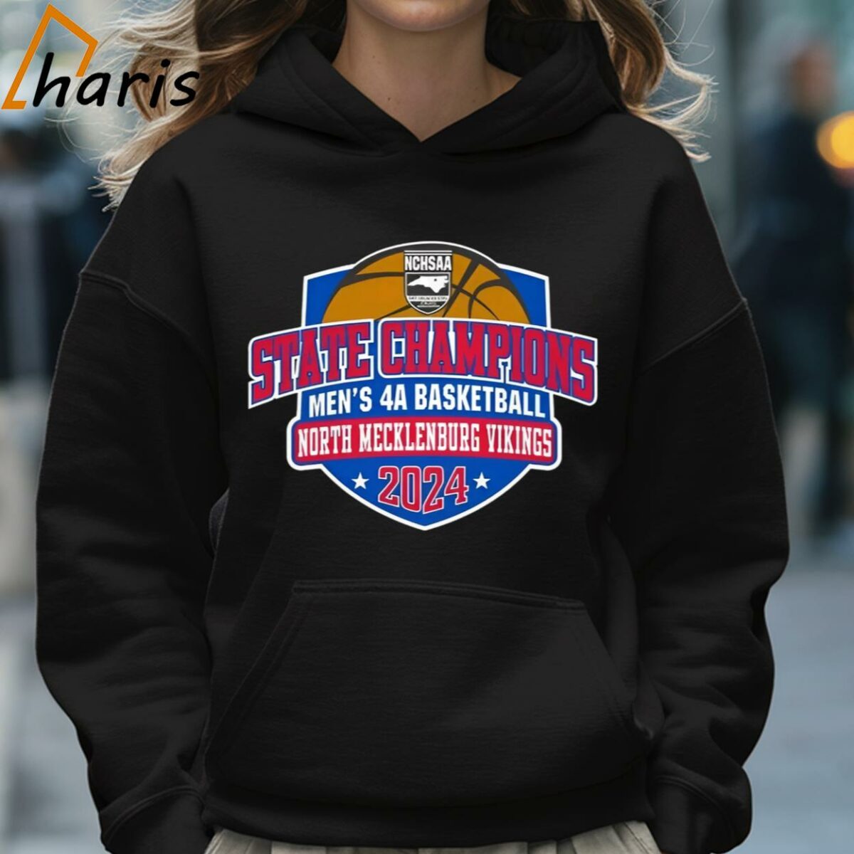 Original North Mecklenburg Vikings 2024 Mens 4a Basketball State Champions T shirt 5 Hoodie