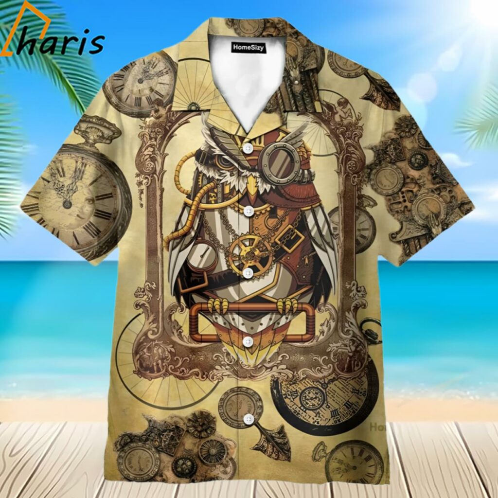 Owl Steampunk Clock Hawaiian Shirt