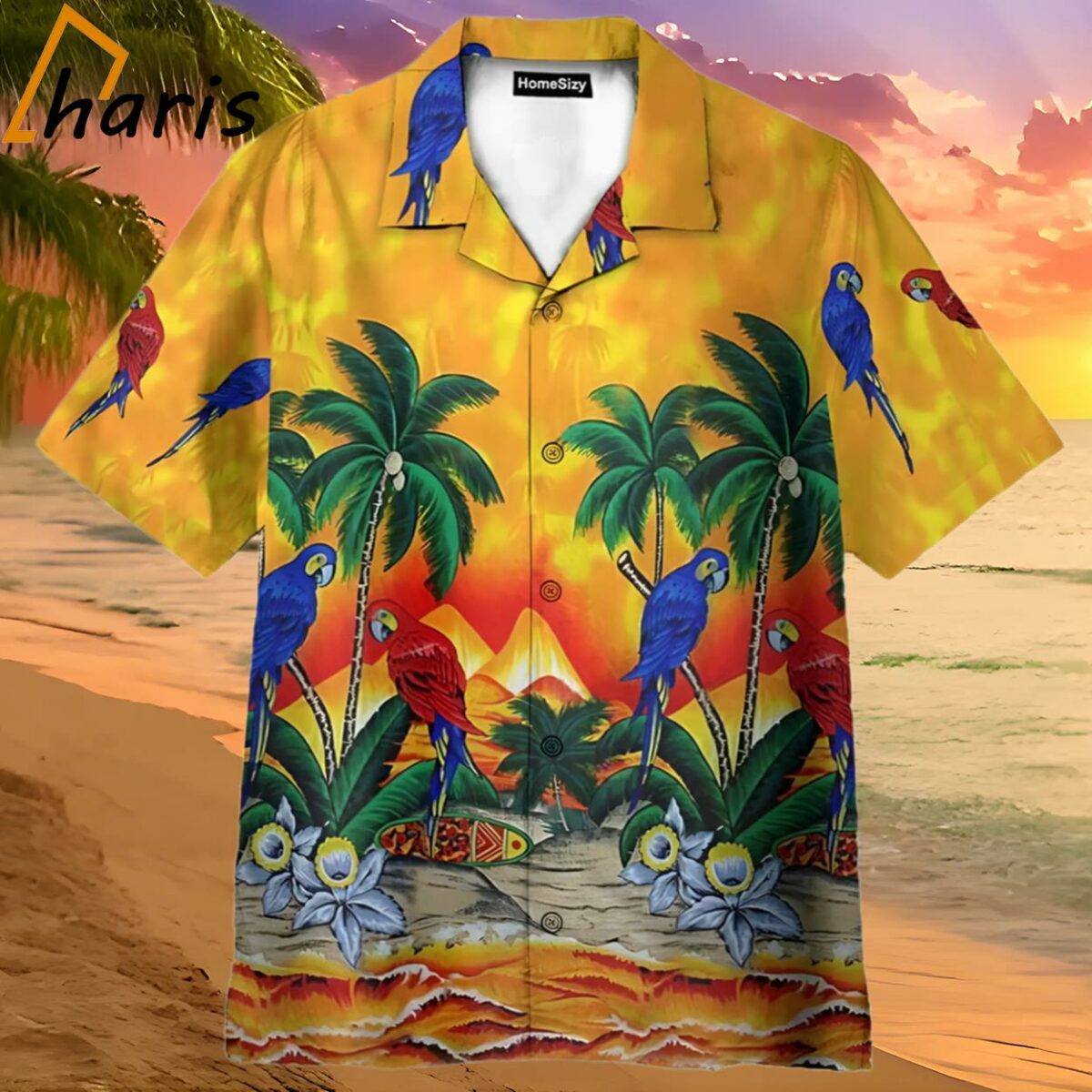 Parrot Tree Sunset Hawaiian Shirt 2 2