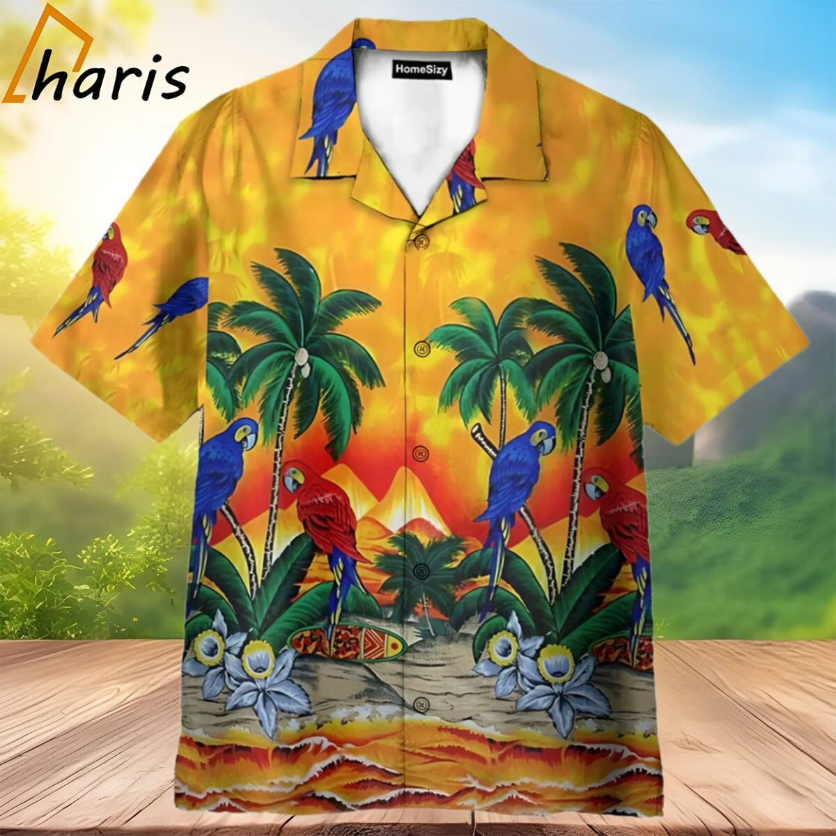Parrot Tree Sunset Hawaiian Shirt 2 3