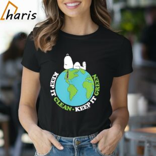 Peanuts Earth Day Snoopy Keep It Clean Keep It Green T shirt 1 Shirt