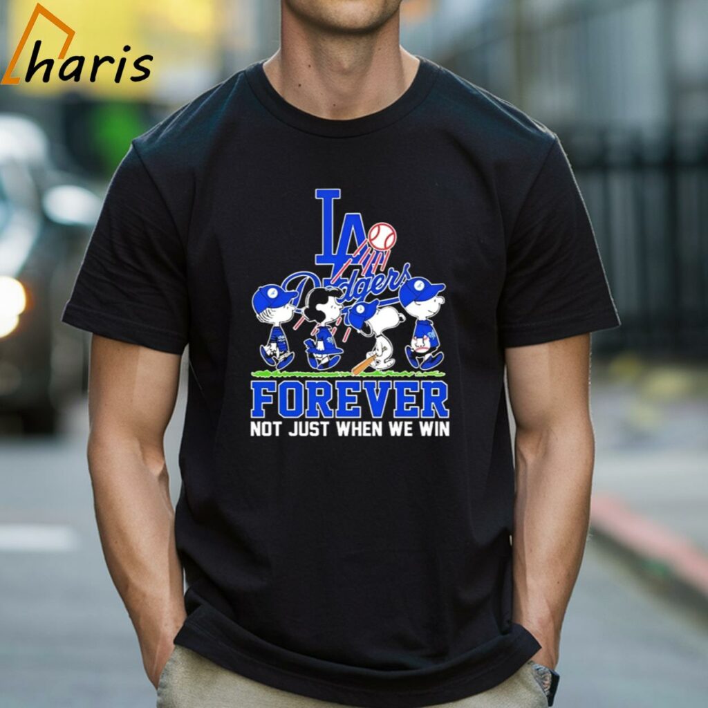 Peanuts Fan Team Los Angeles Dodgers Baseball Forever Not Just When We Win 2024 T-shirt
