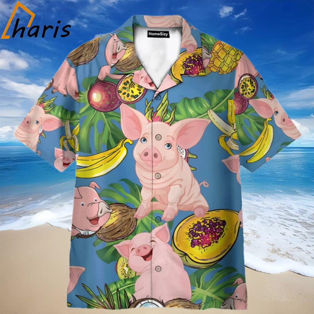 Pig Love Fruit Funny Hawaiian Shirt
