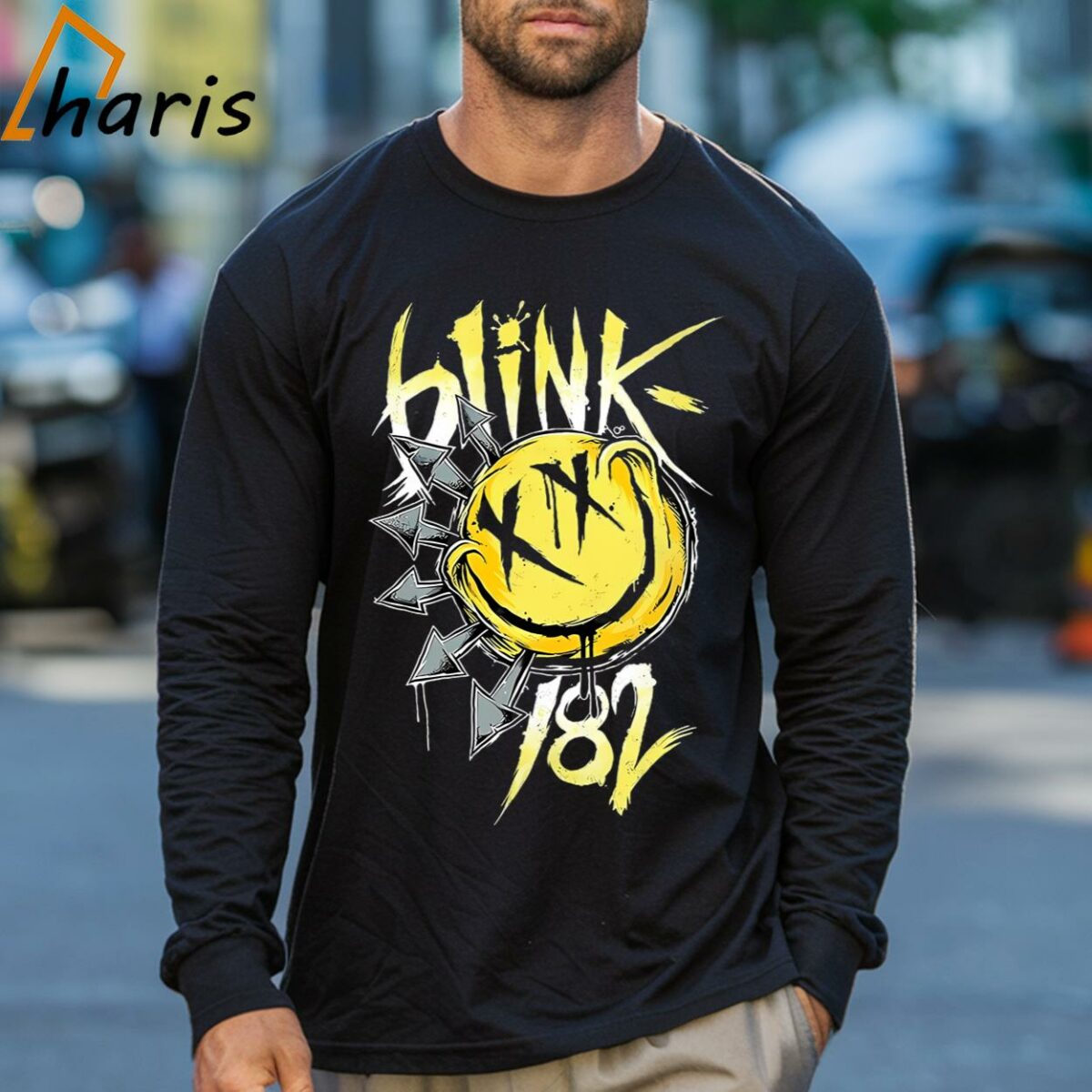 Pink Black Smiley Blink 182 T Shirt 3 Long sleeve shirt