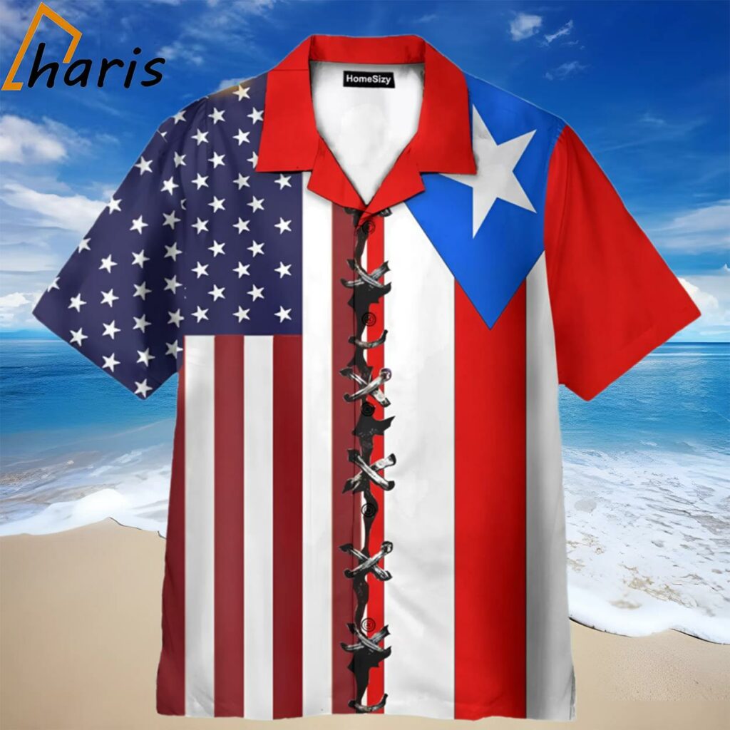 Puerto Rico PR Flag Hawaiian Shirt