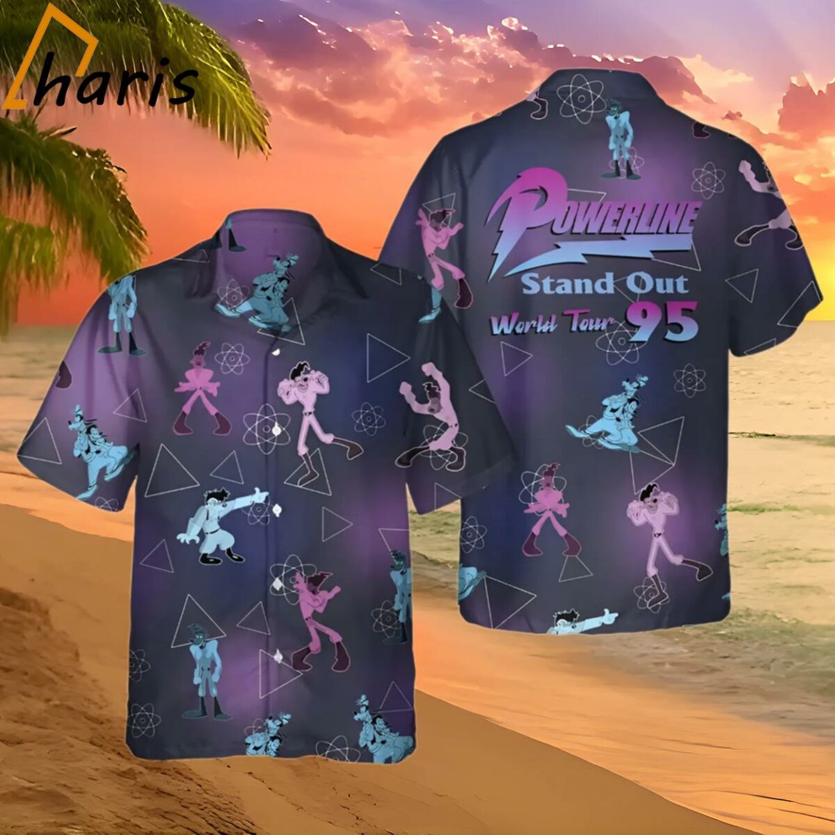 Retro Powerline Stand Out World Tour 95 Disney A Goofy Hawaiian Shirt