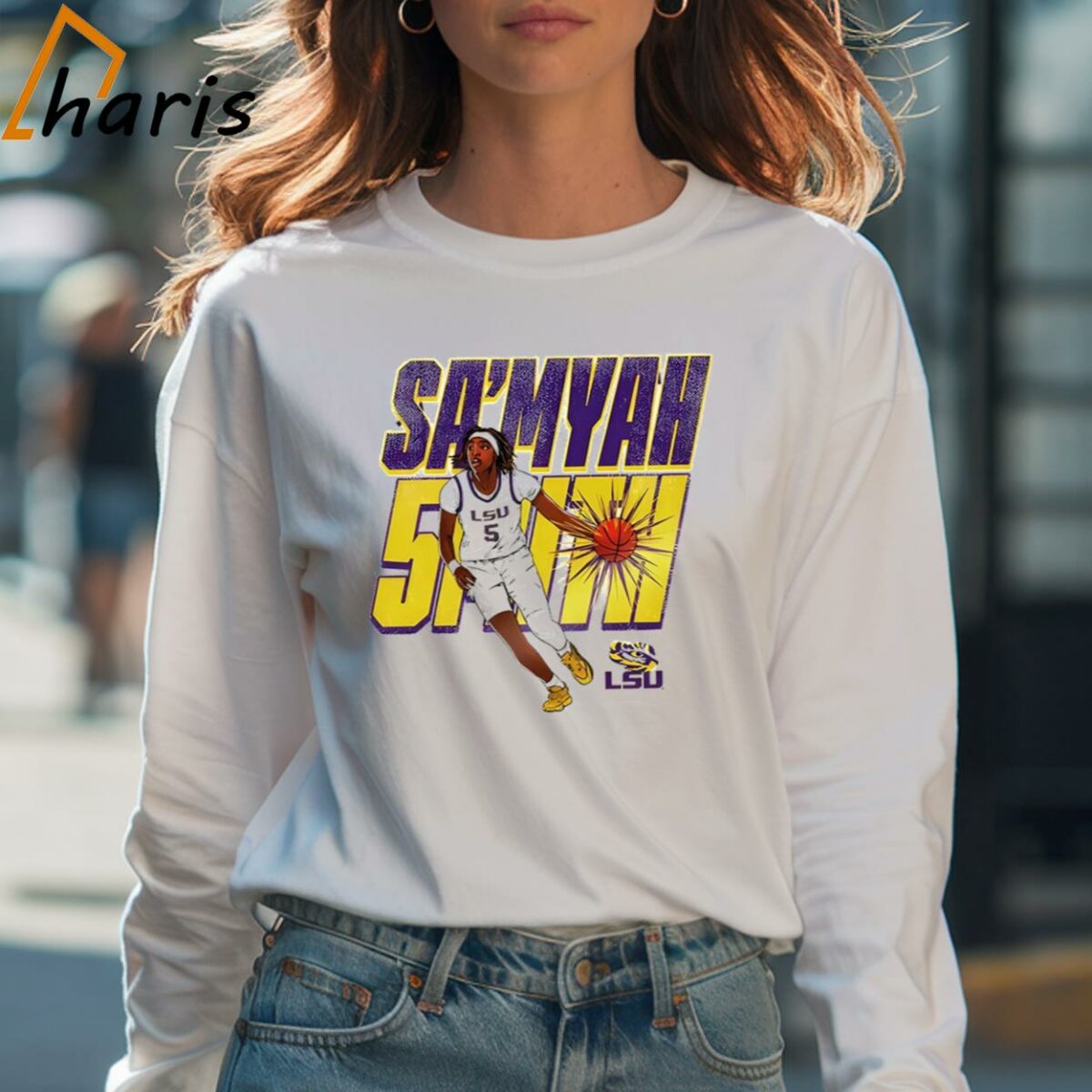 SaMyah Smith LSU Tigers Basketball Cartoon Shirt 4 Long sleeve shirt
