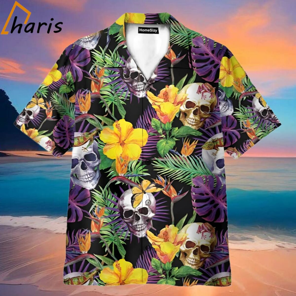 Skull Tropical Leaves Pattern Hawaiian Shirt 2 2