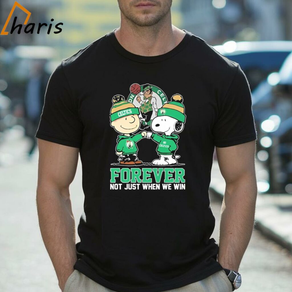 Snoopy And Charlie Brown Boston Celtics Forever Not Just When We Win shirt