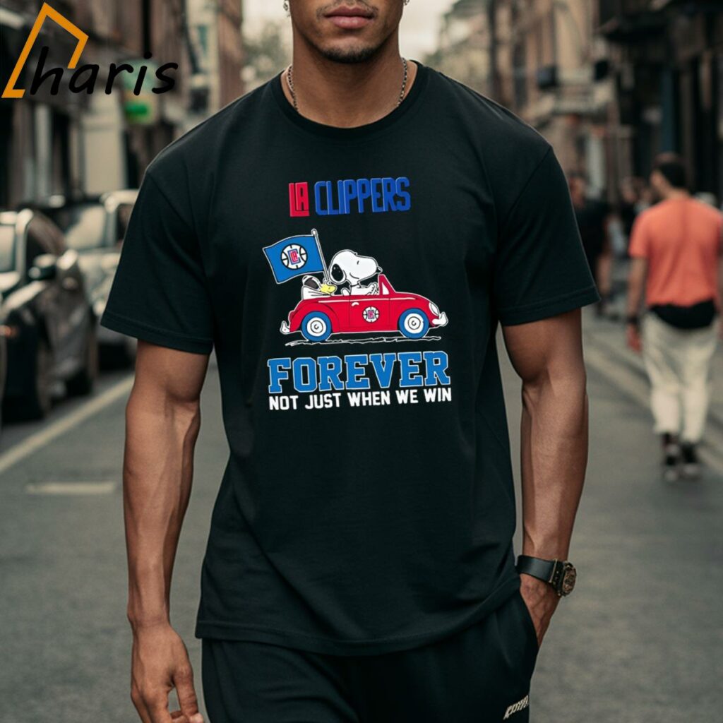 Snoopy And Woodstock Driving Car LA Clippers Forever Not Just When We Win Shirt