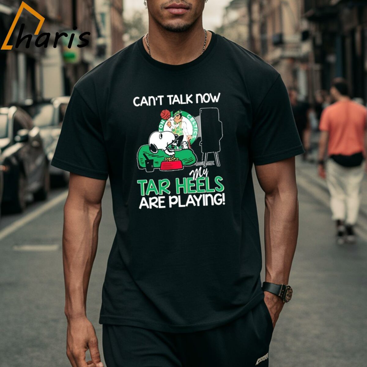 Snoopy Boston Celtics Can't Talk Now My Tar Heels Are Playing Shirt