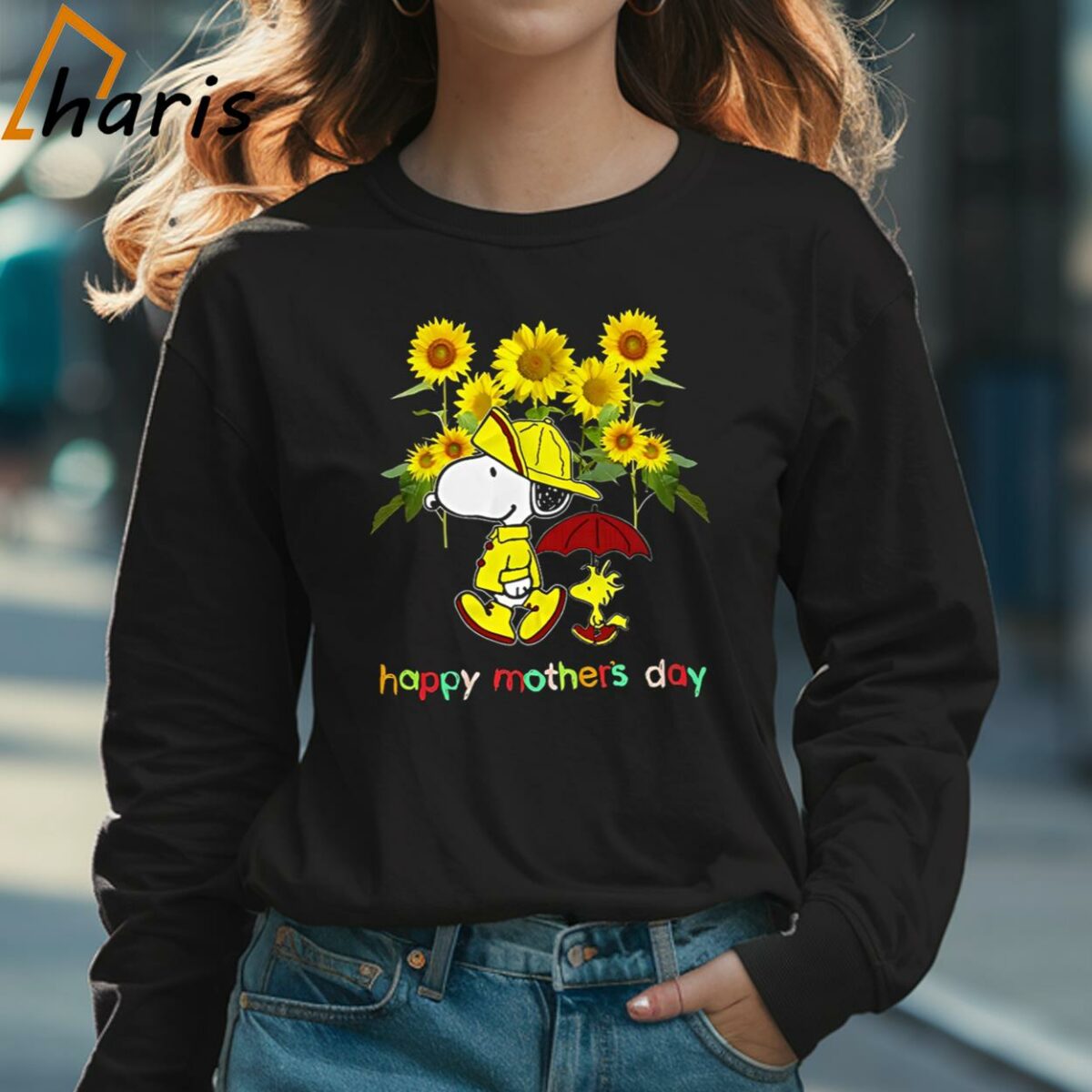 Snoopy Charlie Brown Sunflower Happy Mothers Day Shirt 3 Long sleeve shirt