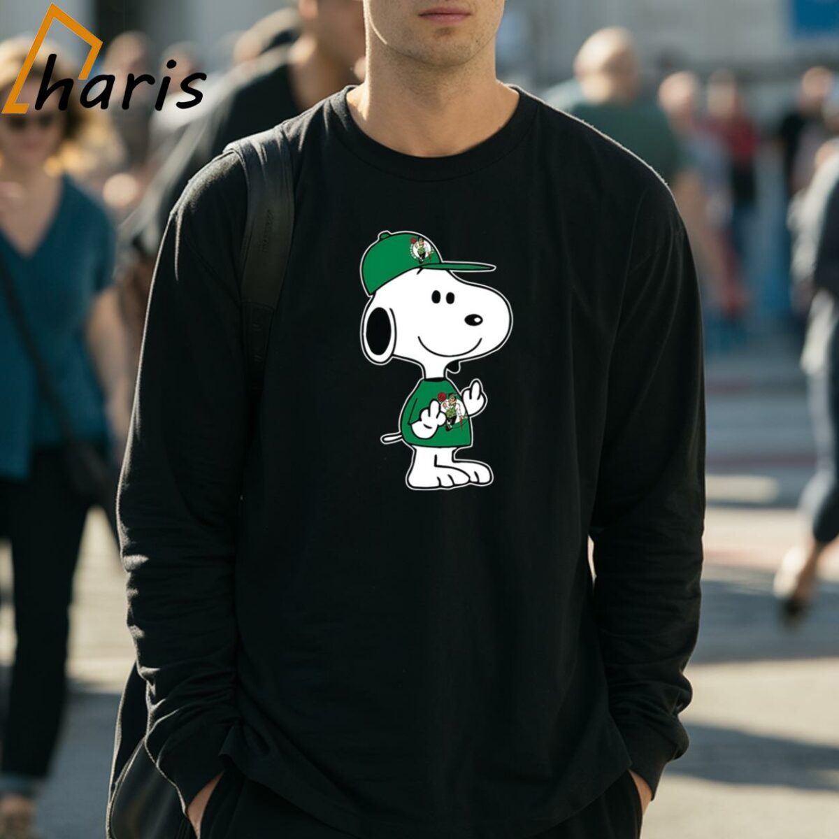 Snoopy NBA Boston Celtics Double Middle Fingers Fck You Shirt 3 Long Sleeve Shirt