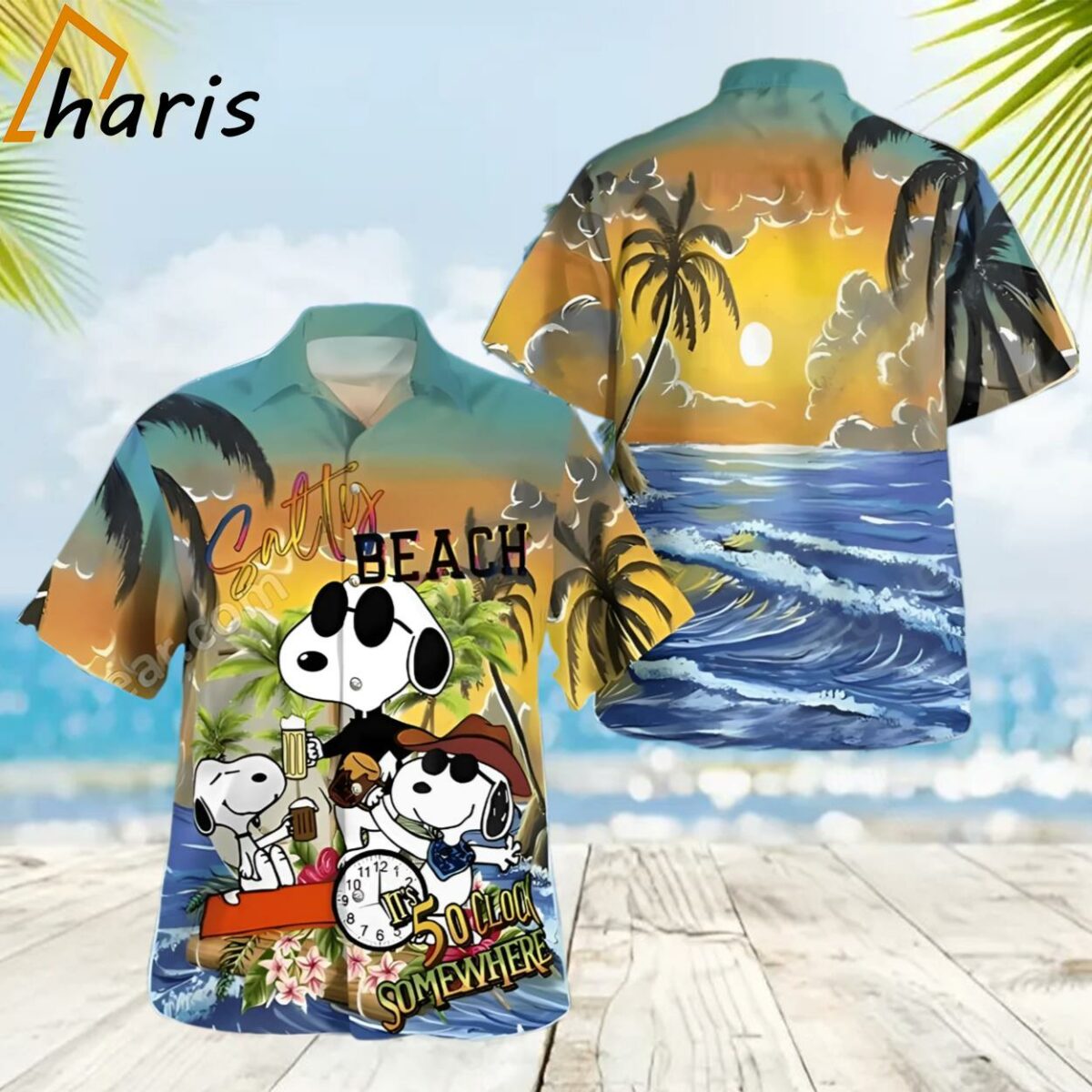 Snoopy Salty Beach It's 5 O'clock Somewhere Hawaiian Shirt 2 2