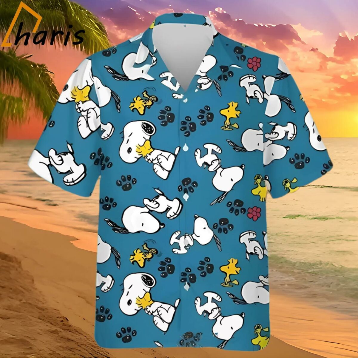 Snoopy With Woodstock Paws Peanuts Hawaiian Shirt 2 2