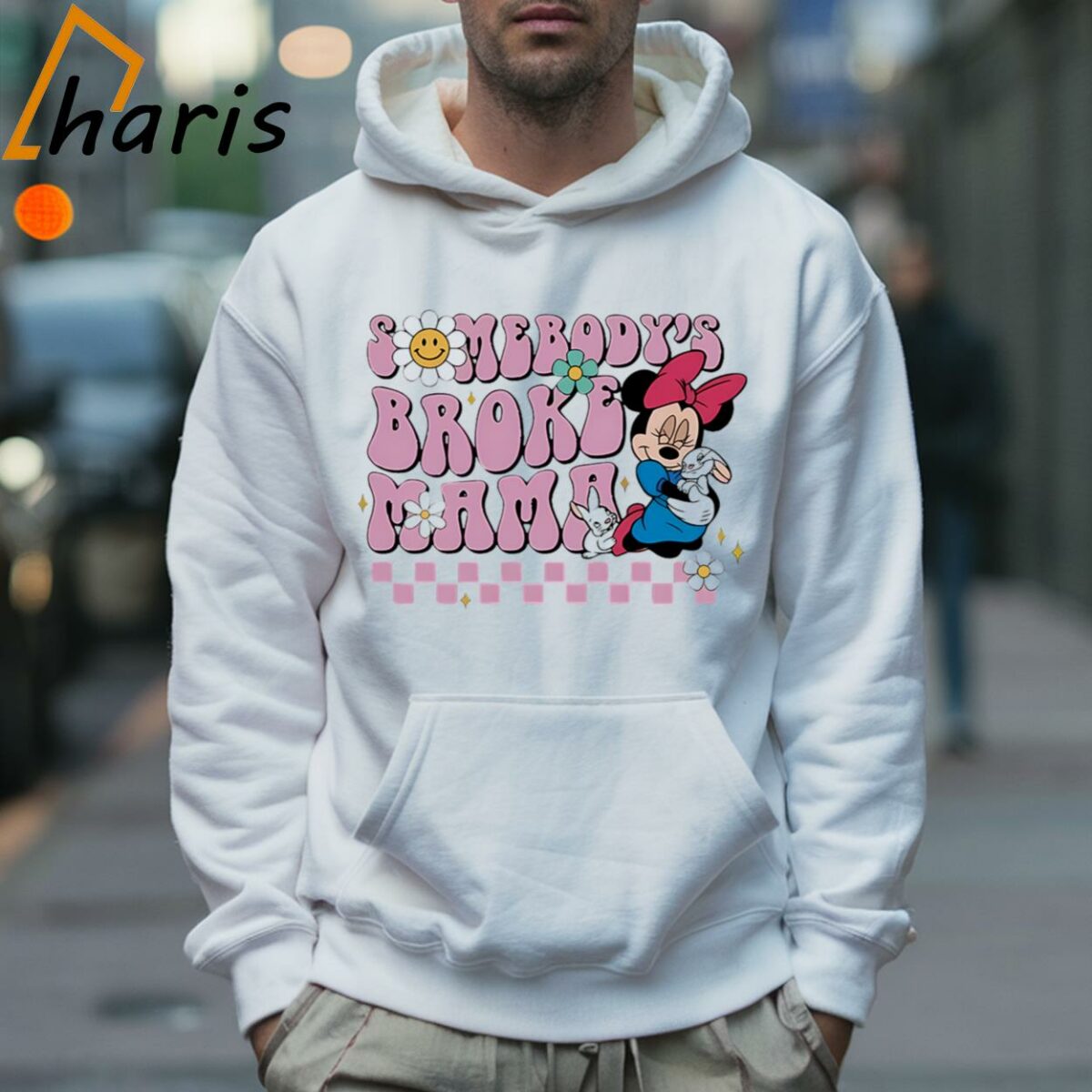Somebodys Broke Mama Minnie Hug Bunny Disney Shirt 5 Hoodie