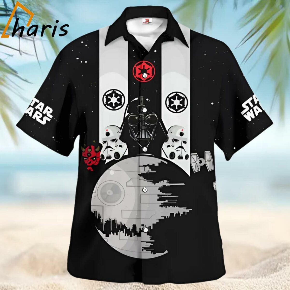 Star Wars Black and White Hawaiian Shirt