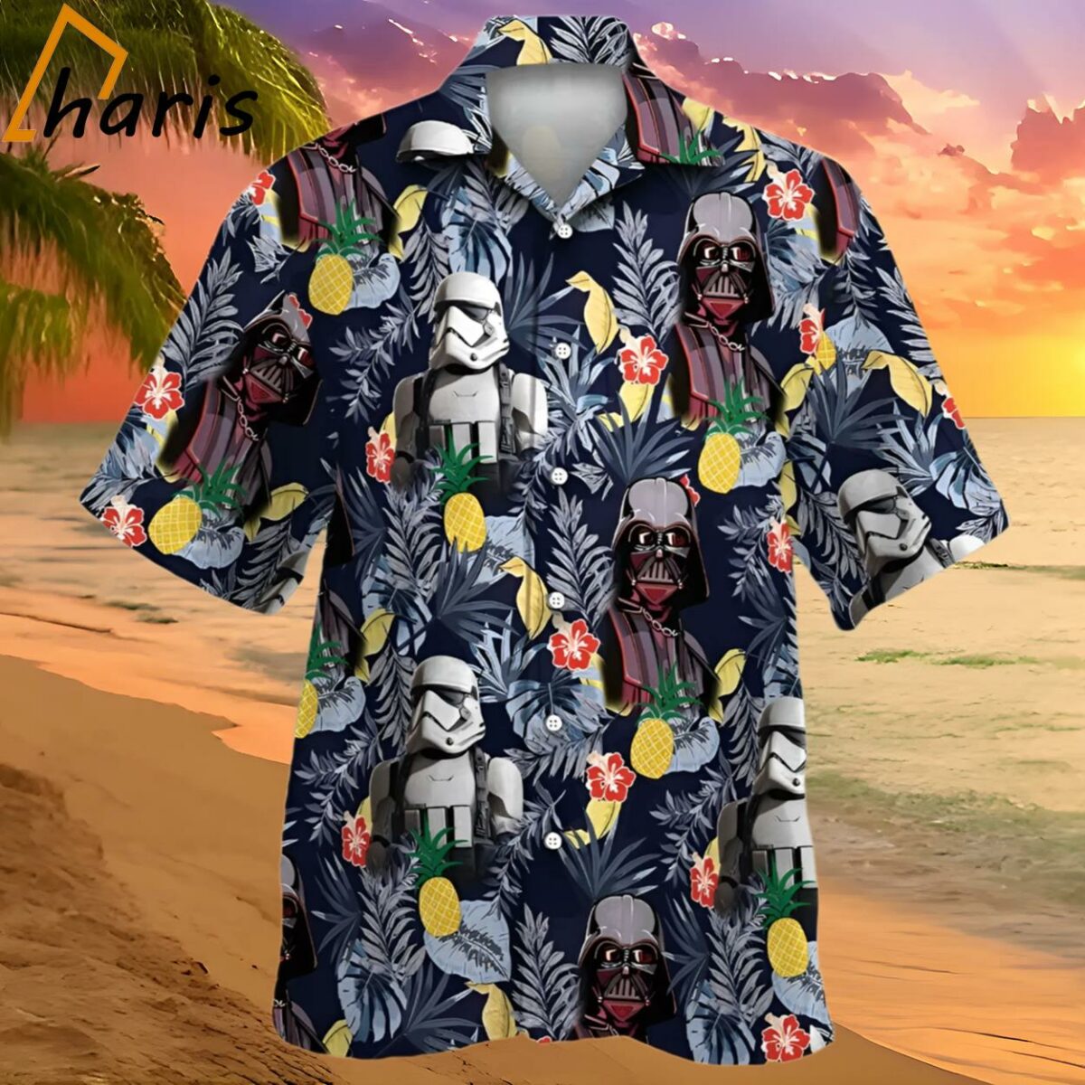 Star Wars Darth Vader Storm Trooper Flower Hawaiian Shirt 2 2