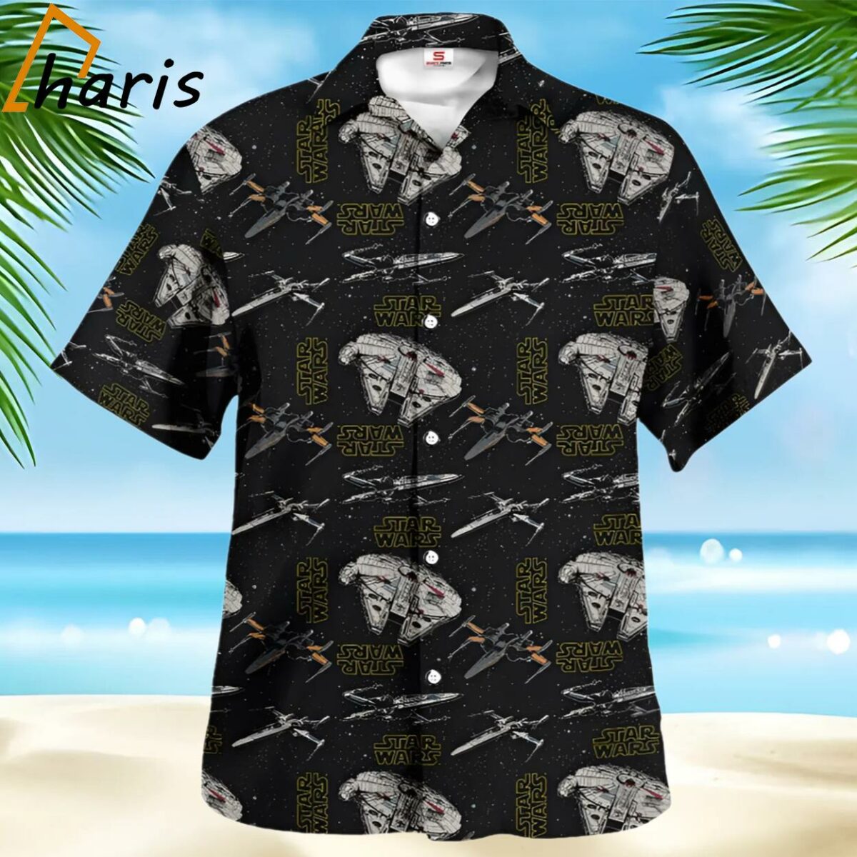 Star Wars Pattern Black Hawaiian Shirt