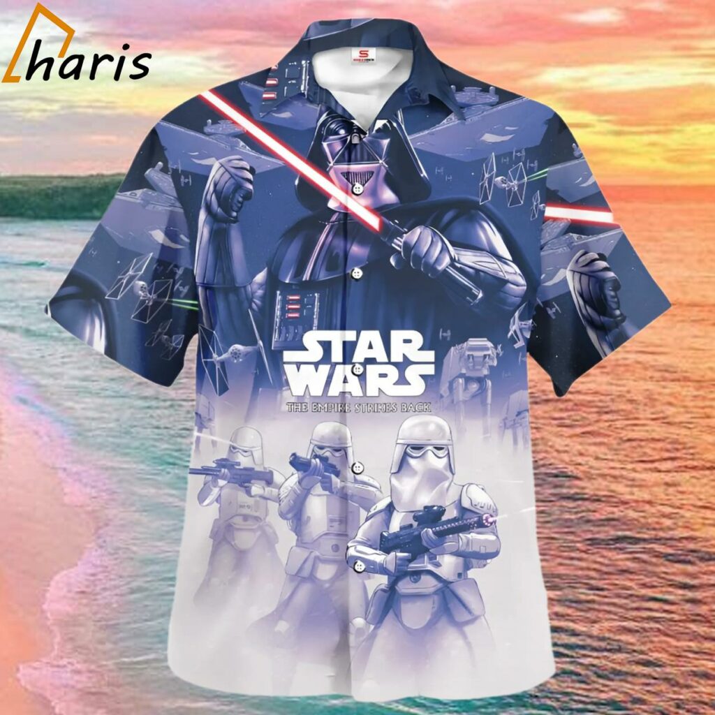 Star Wars The Empire Strikes Back White Purple Hawaiian Shirt