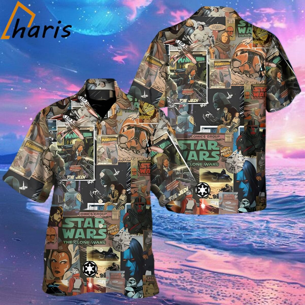 Summer Beach Starwars Comic Style Shirt 2 2