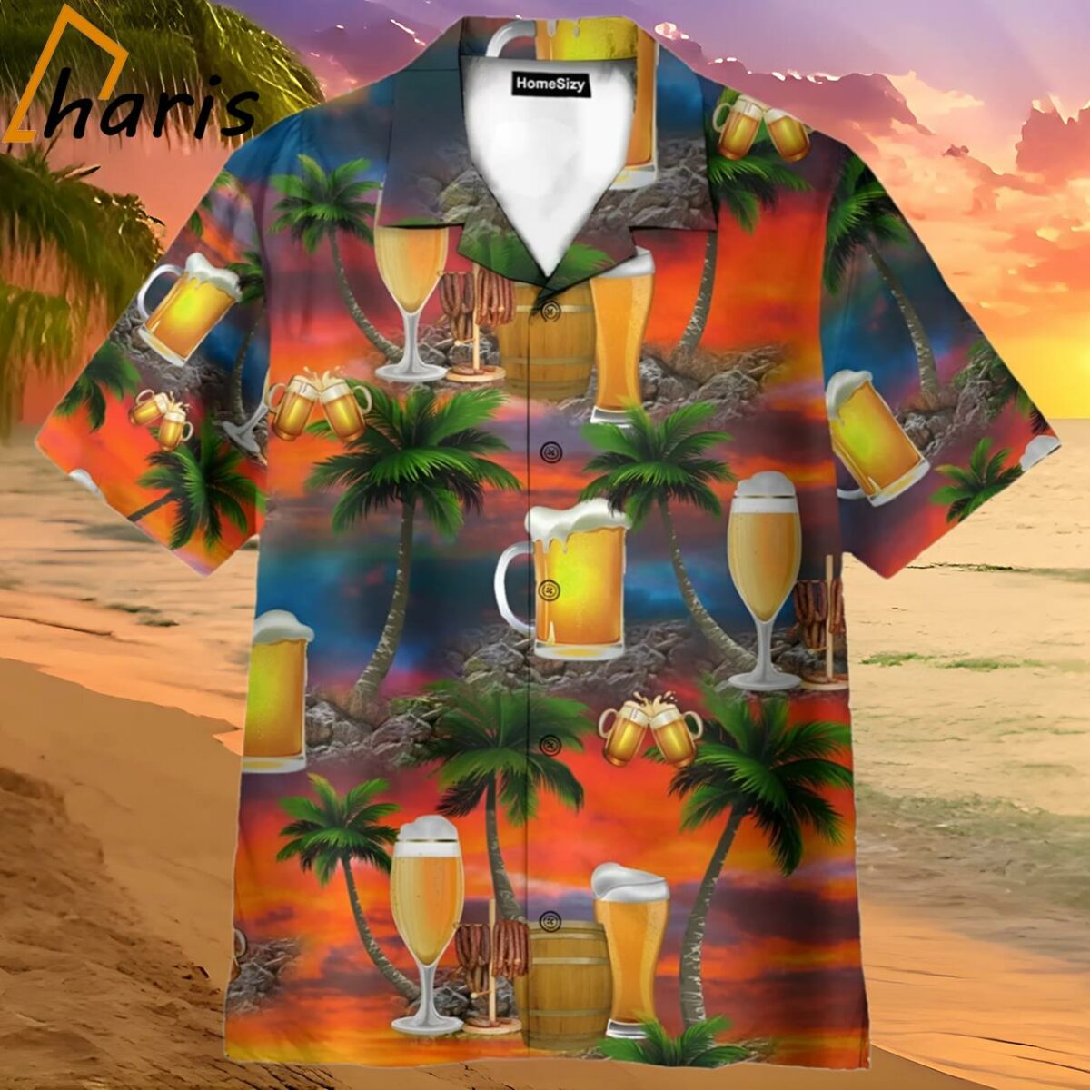 Sunset Beer In Paradise Hawaiian Shirt 2 2