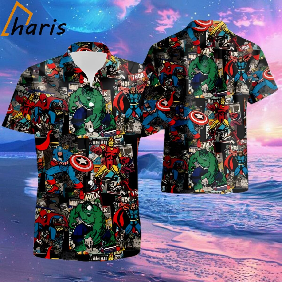 Super Heros Marvel Hawaiian Shirt 2 2