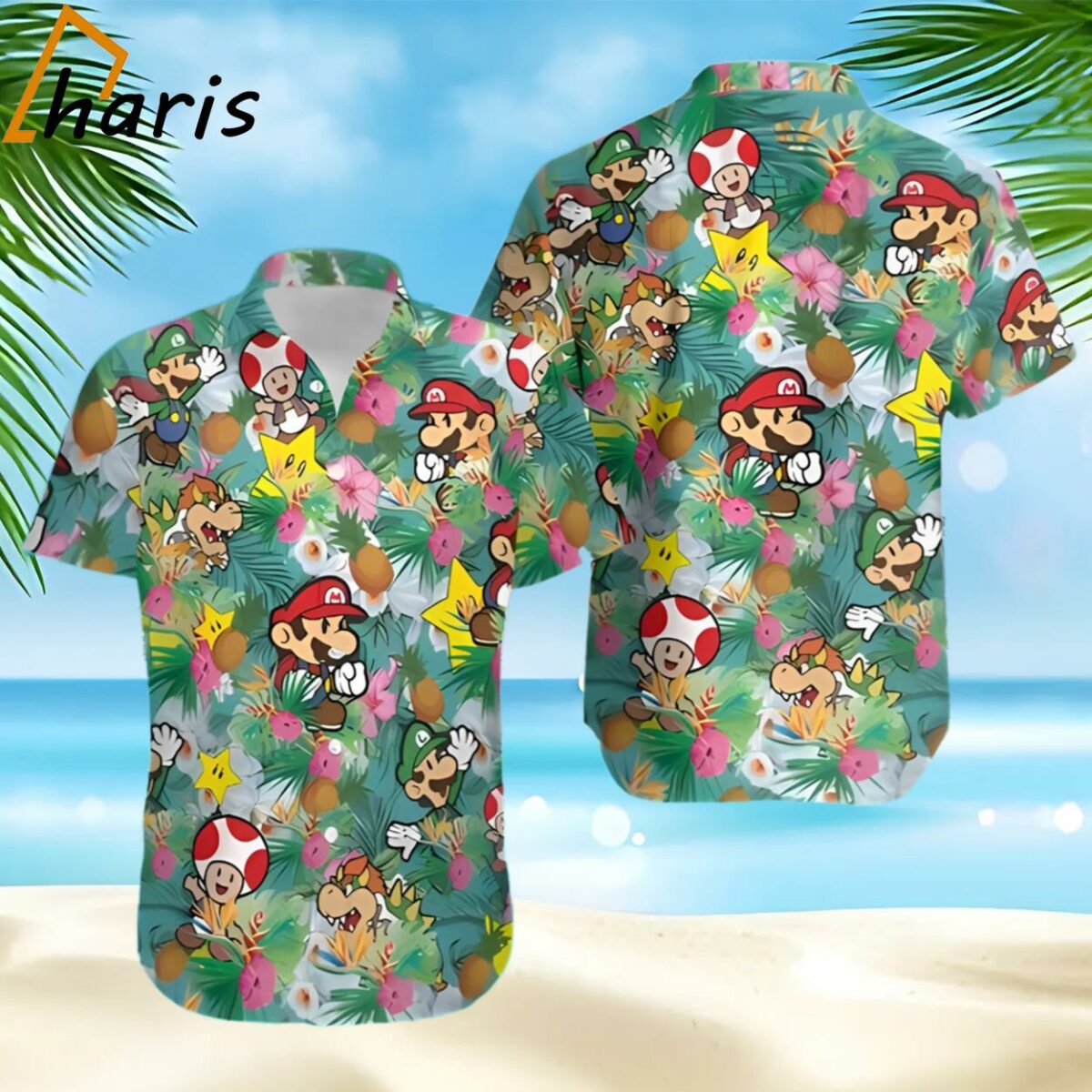 Super Mario Bros Beach Lover Pineapple Hawaiian Shirt 1 1