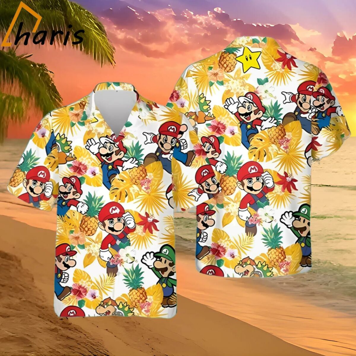 Super Mario Bros Pineapple Hawaiian Shirt 2 2