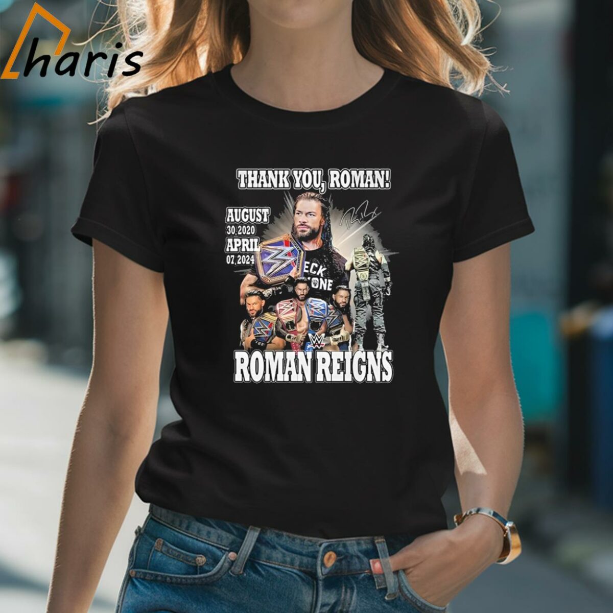 Thank You Roman Reigns Wwe August 302020 April 072024 Signature T shirt 2 Shirt