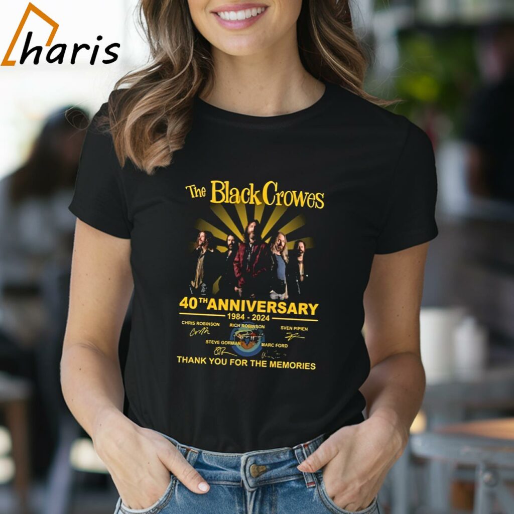The Black Crowes 40th Anniversary 1984-2024 Thank You For The Memories Signatures T-shirt