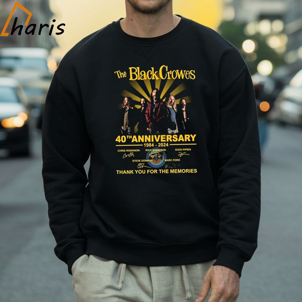 The Black Crowes 40th Anniversary 1984 2024 Thank You For The Memories Signatures T shirt 4 Sweatshirt