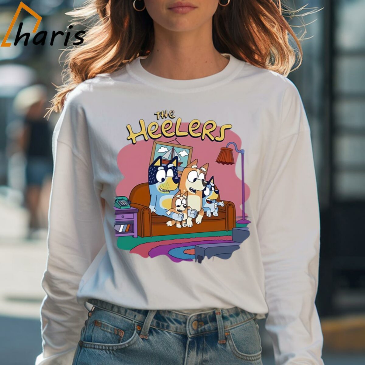 The Heelers and The Simpsons Bluey T shirt 4 Long sleeve shirt