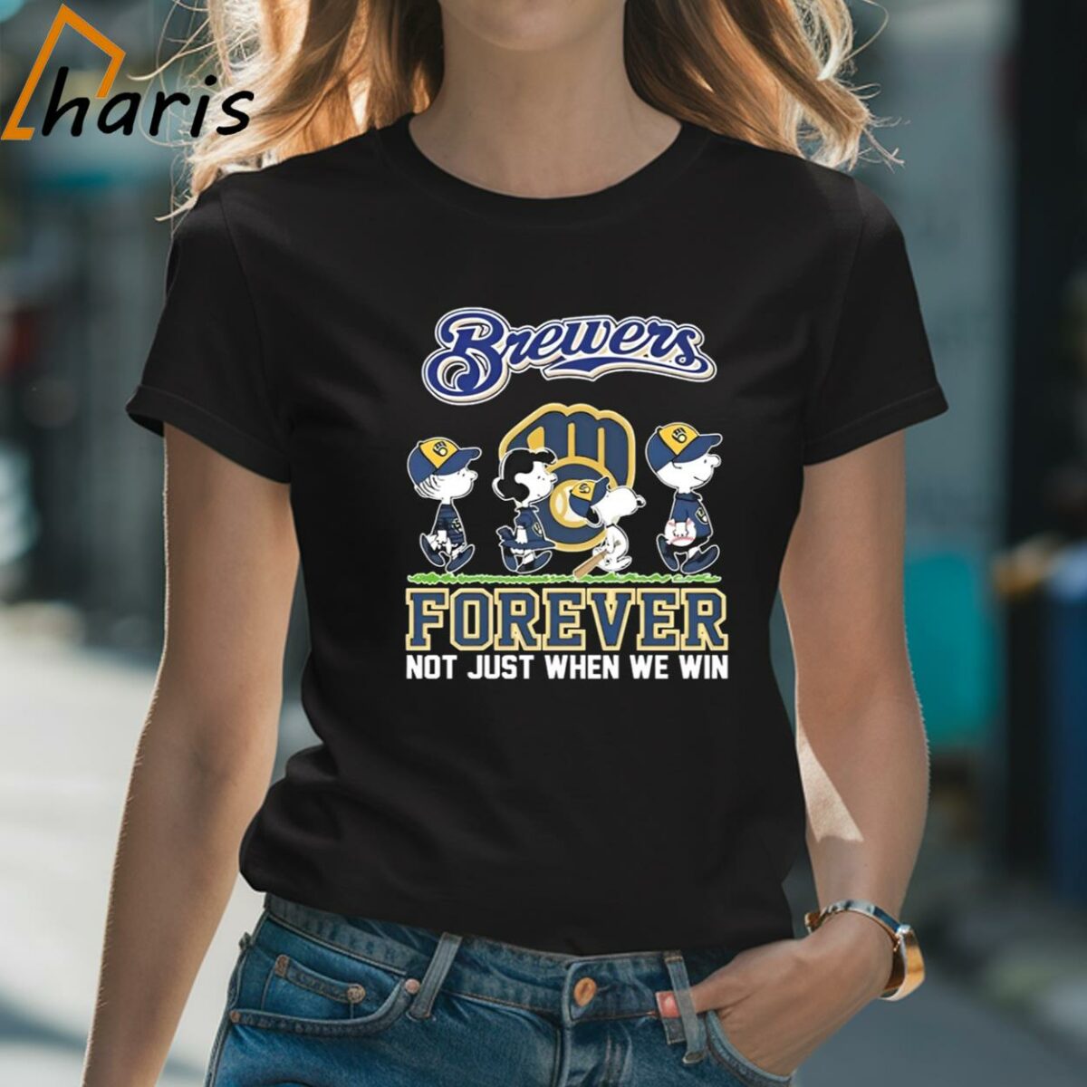 The Peanuts Movie Characters Milwaukee Brewers Abbey Road Forever Not Just When We Win Shirt 2 Shirt
