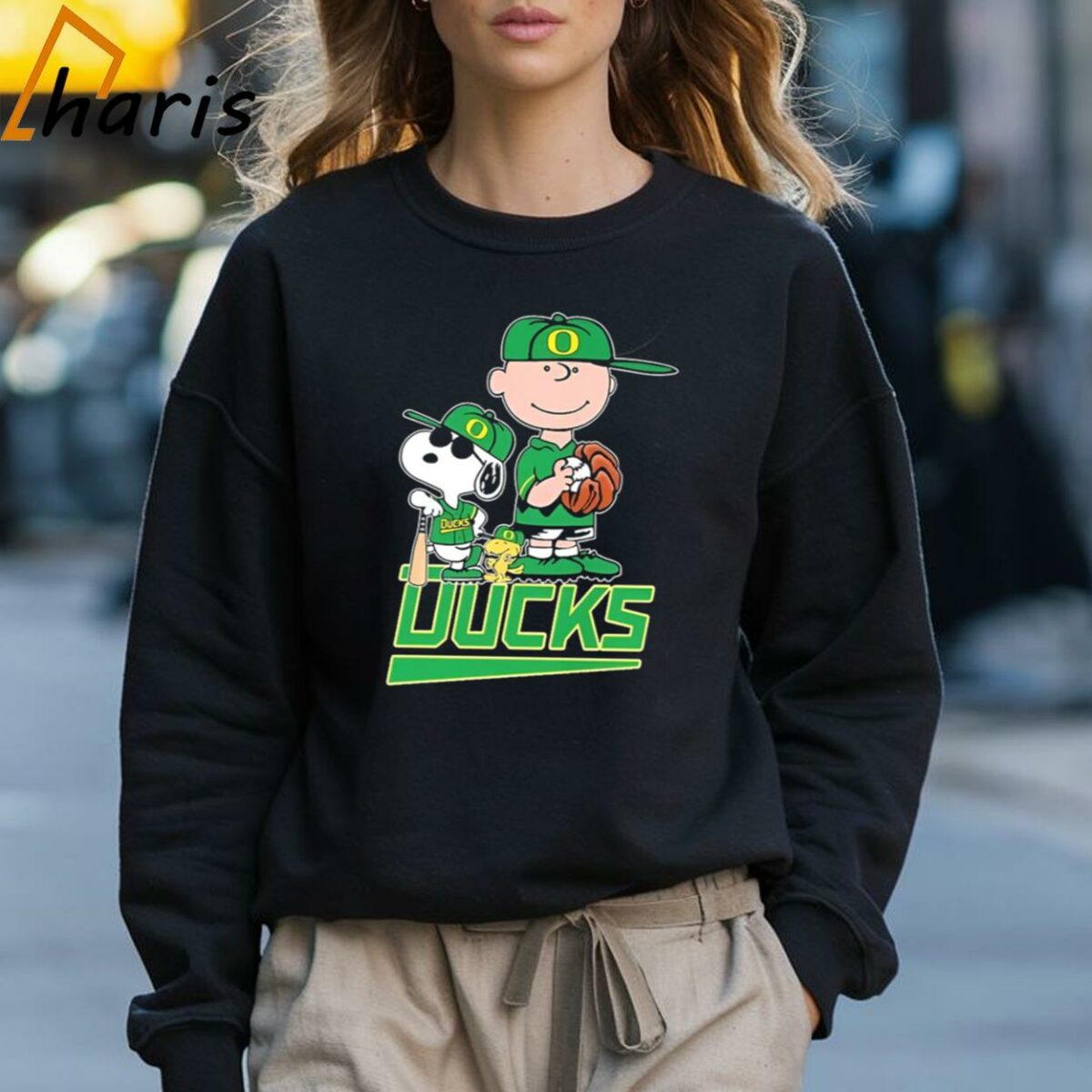The Peanuts Movie Characters Oregon Ducks Baseball Shirt 3 Sweatshirt