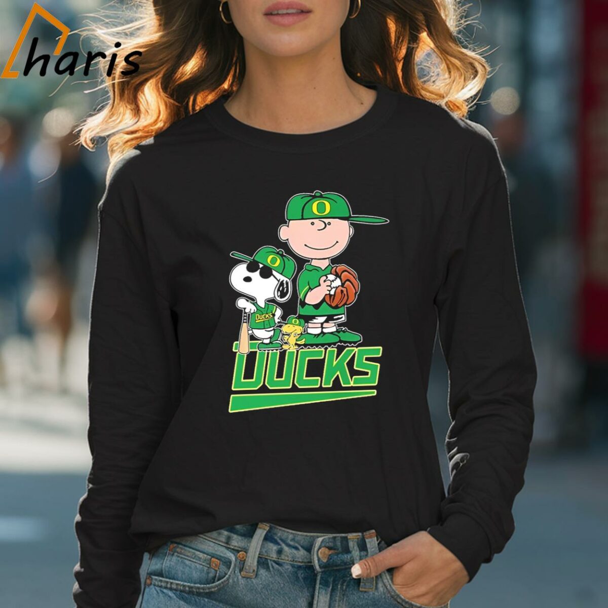 The Peanuts Movie Characters Oregon Ducks Baseball Shirt 4 Long sleeve shirt
