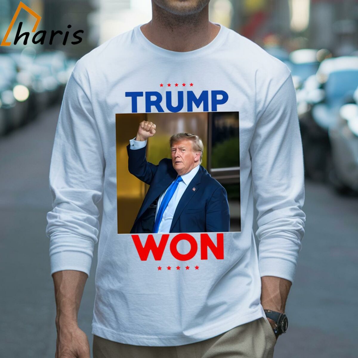 Travis Kelce Wearing Trump Won Shirt 3 Long sleeve shirt