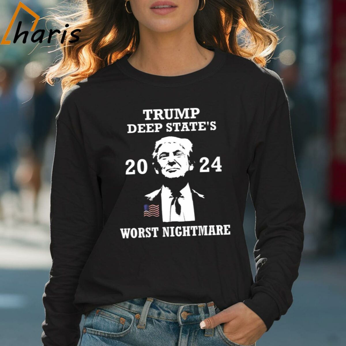 Trump Deep State Worst Nightmare President Donald Trump 2024 T shirt 4 Long sleeve shirt