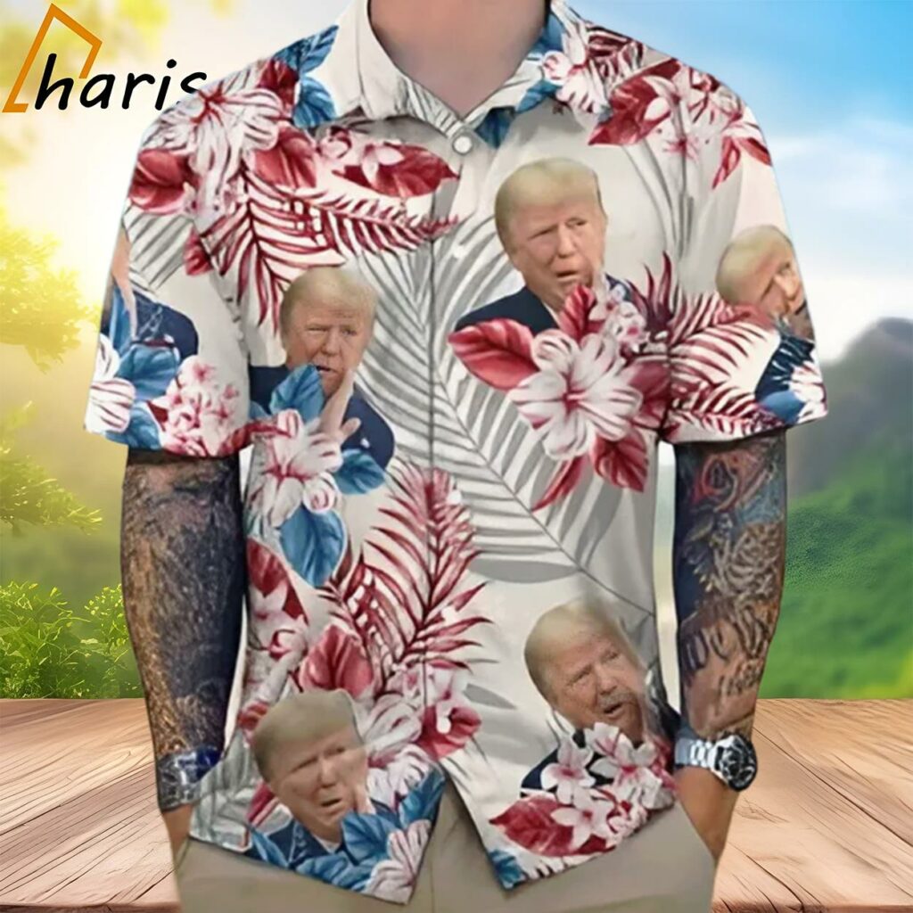 Trump Funny Photo Flower Tropical Floral Hawaii Shirt