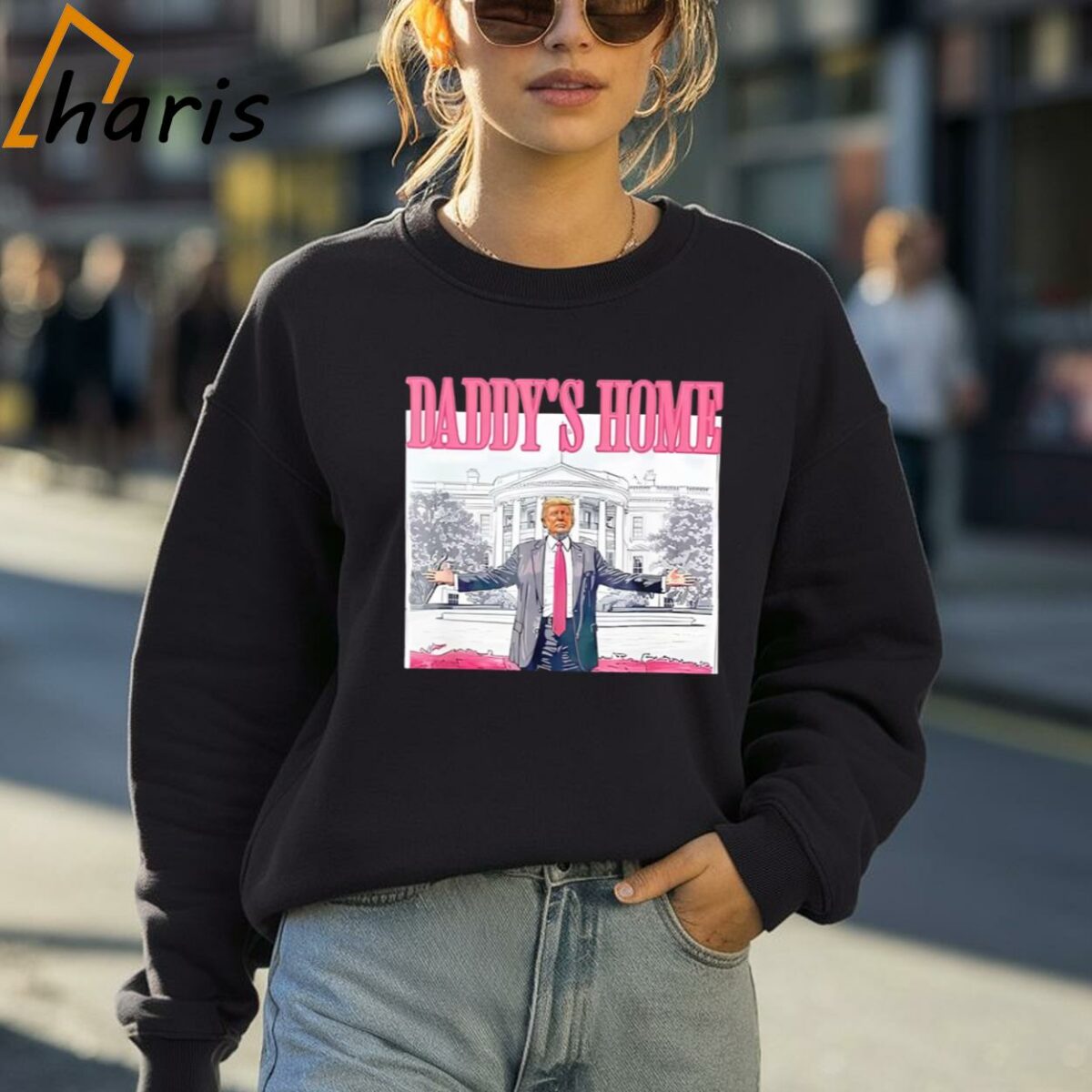 Trump Pink Daddys Home Trump 2024 Shirt 4 Sweatshirt